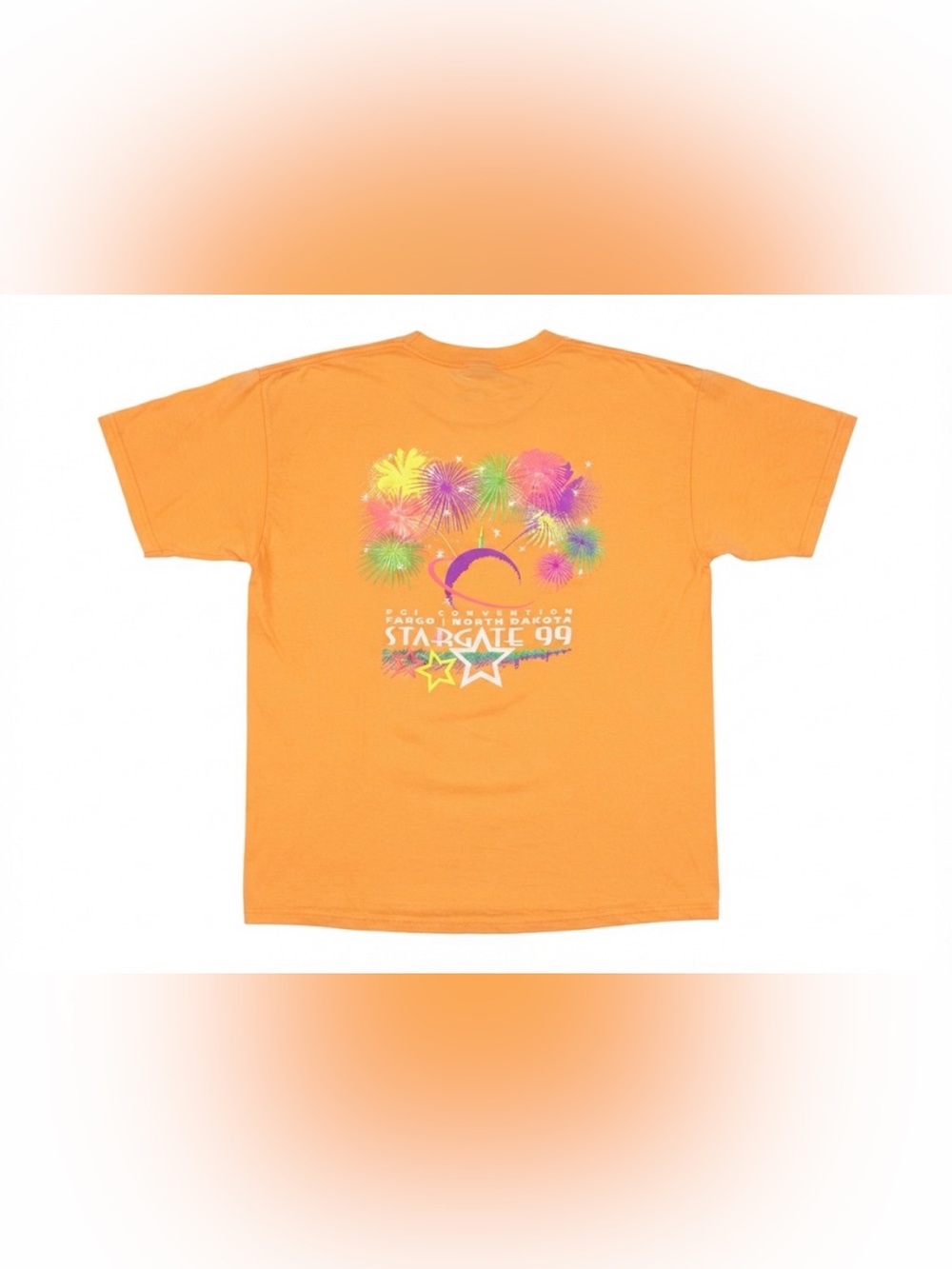 Vintage 1999‎ PGI Convention Stargate Fargo North Dakota T-Shirt Orange Size XL